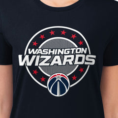 Washington Wizards G-III 4Her by Carl Banks Women's Super-Slim Lightweight Pinstripe Circle Graphic T-Shirt Navy