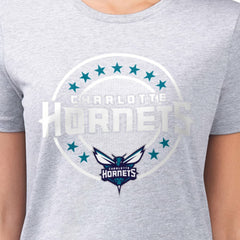 Charlotte Hornets G-III 4Her by Carl Banks Women's Super-Slim Lightweight Pinstripe Circle Graphic T-Shirt Gray