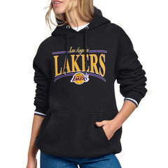 Los Angeles Lakers Starter Women's Arch Stripe Fleece Hoodie Black