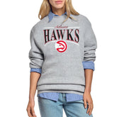 Atlanta Hawks Starter Women's Arch Stripe Fleece Crewneck Sweatshirt Gray