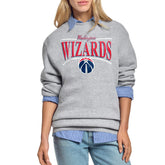 Washington Wizards Starter Women's Arch Stripe Fleece Crewneck Sweatshirt Gray