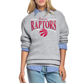Toronto Raptors Starter Women's Arch Stripe Fleece Crewneck Sweatshirt Gray
