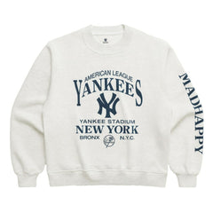 New York Yankees Madhappy Unisex High Rib Sweatshirt - Heather Gray - MLB Sale