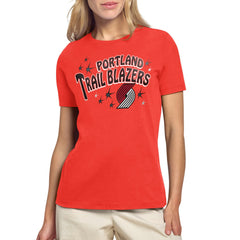 Portland Trail Blazers Starter Women's Fireworks T-Shirt Red
