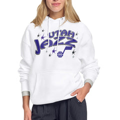 Utah Jazz Starter Women's Fireworks Fleece Hoodie White