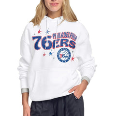 Philadelphia 76ers Starter Women's Fireworks Fleece Hoodie White