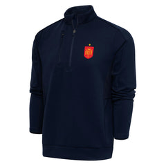 Spain National Team Antigua Genesis Quarter-Zip Pullover Navy