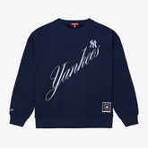 New York Yankees Mitchell & Ness Women's Script Sweatshirt - Navy - Mitchell & Ness Sale