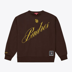 San Diego Padres Mitchell & Ness Women's Script Sweatshirt - Brown - Mitchell & Ness Discount