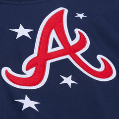 Atlanta Braves Mitchell & Ness Women's Pep Rally Cropped Boxy T-Shirt - Navy - Mitchell & Ness Discount