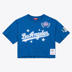 Los Angeles Dodgers Mitchell & Ness Women's Pep Rally Cropped Boxy T-Shirt - Royal - Mitchell & Ness Sale