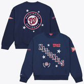Washington Nationals Mitchell & Ness Women's Pep Rally Sweatshirt - Navy - Mitchell & Ness Lifestyle