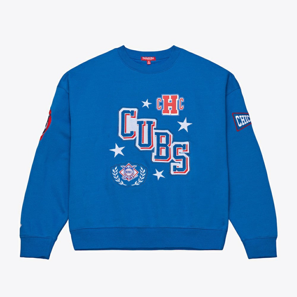 Chicago Cubs Mitchell & Ness Women's Pep Rally Sweatshirt - Royal - Mitchell & Ness Online