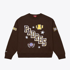 San Diego Padres Mitchell & Ness Women's Pep Rally Sweatshirt - Brown - Mitchell & Ness Sale