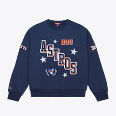 Houston Astros Mitchell & Ness Women's Pep Rally Sweatshirt - Navy - Mitchell & Ness Online