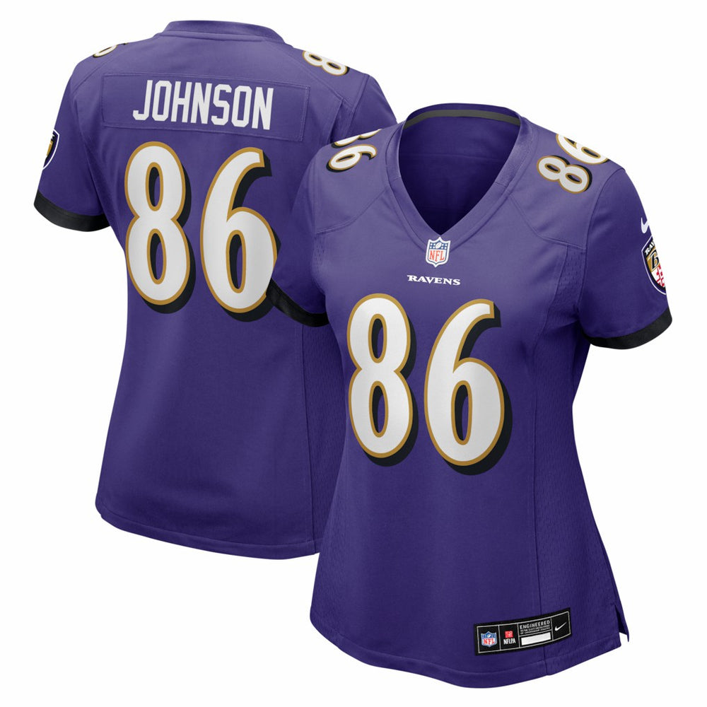Nike Cornelius Johnson Baltimore Ravens Women's Team Game Jersey Purple