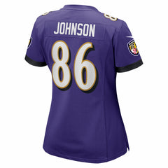 Nike Cornelius Johnson Baltimore Ravens Women's Team Game Jersey Purple