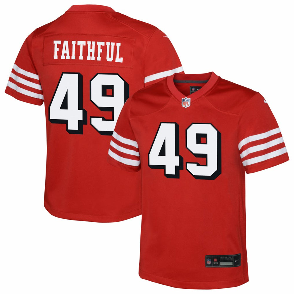 Nike The Faithful San Francisco 49ers Youth Alternate 2 Game Jersey Scarlet
