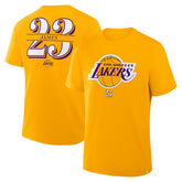 LeBron James Los Angeles Lakers In The Paint Name & Number T-Shirt Gold | Fanatics for sale