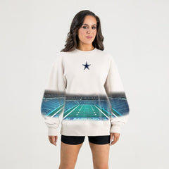 Dallas Cowboys Gameday Couture Women's Power Move Stadium Premium Drop Shoulder Sweatshirt Natural