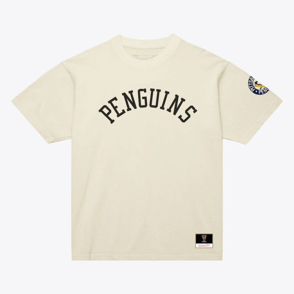 Pittsburgh Penguins Mitchell & Ness Unisex Arched Team T-Shirt - Cream - NHL 203521591