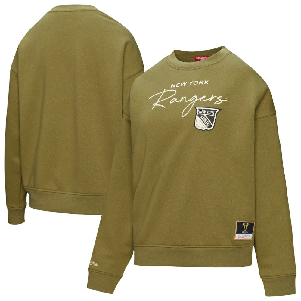 New York Rangers Mitchell & Ness Women's Fleece Sweatshirt - Hunter Green - NHL 203521937