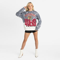San Francisco 49ers Gameday Couture Women's Arch Rivals Faded Wash Sweatshirt Gray