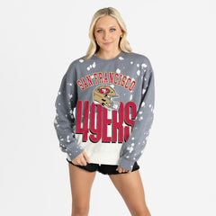 San Francisco 49ers Gameday Couture Women's Arch Rivals Faded Wash Sweatshirt Gray