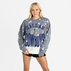 Dallas Cowboys Gameday Couture Women's Arch Rivals Faded Wash Sweatshirt Gray