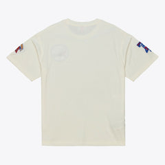 Philadelphia 76ers Hardwood Classics Chainstitch Premium T-Shirt Cream | Mitchell & Ness discount