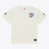 Oklahoma City Thunder Hardwood Classics Chainstitch Premium T-Shirt Cream | Mitchell & Ness discount