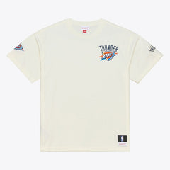 Oklahoma City Thunder Hardwood Classics Chainstitch Premium T-Shirt Cream | Mitchell & Ness discount