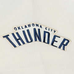 Oklahoma City Thunder Hardwood Classics Chainstitch Premium T-Shirt Cream | Mitchell & Ness discount