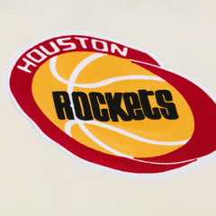 Houston Rockets Hardwood Classics Chainstitch Premium Fleece Hoodie Cream | Mitchell & Ness online