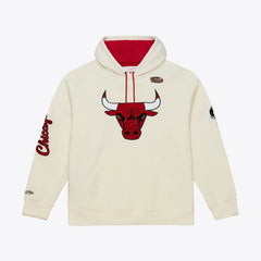 Chicago Bulls Hardwood Classics Chainstitch Premium Fleece Hoodie Cream | Mitchell & Ness Lifestyle