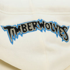 Minnesota Timberwolves Hardwood Classics Chainstitch Premium Fleece Hoodie Cream | Mitchell & Ness