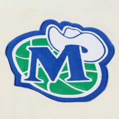 Dallas Mavericks Hardwood Classics Chainstitch Premium Fleece Hoodie for sale Cream | Mitchell & Ness US