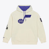 Utah Jazz Hardwood Classics Chainstitch Premium Fleece Hoodie Cream | Mitchell & Ness outlet