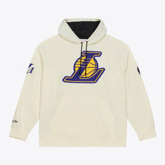 Los Angeles Lakers Hardwood Classics Chainstitch Premium Fleece Hoodie Cream | Mitchell & Ness Near Me