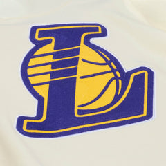 Los Angeles Lakers Hardwood Classics Chainstitch Premium Fleece Hoodie Cream | Mitchell & Ness Near Me