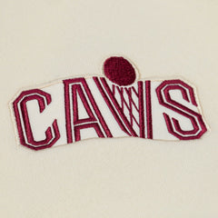 Cleveland Cavaliers Hardwood Classics Chainstitch Premium Fleece Hoodie for sale Cream | Mitchell & Ness US