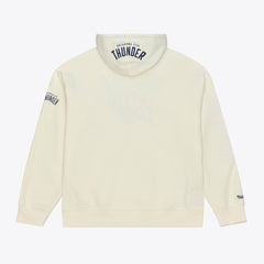 Oklahoma City Thunder Hardwood Classics Chainstitch Premium Fleece Hoodie Cream | Mitchell & Ness Lifestyle