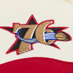 Philadelphia 76ers Hardwood Classics 76 Originals Collection Head Coach Hoodie for sale Cream | Mitchell & Ness online