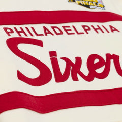 Philadelphia 76ers Hardwood Classics 76 Originals Collection Head Coach Hoodie for sale Cream | Mitchell & Ness online