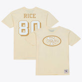 Mitchell & Ness Jerry Rice San Francisco 49ers Sandman Name & Number T-Shirt Cream