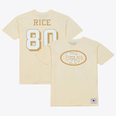 Mitchell & Ness Jerry Rice San Francisco 49ers Sandman Name & Number T-Shirt Cream