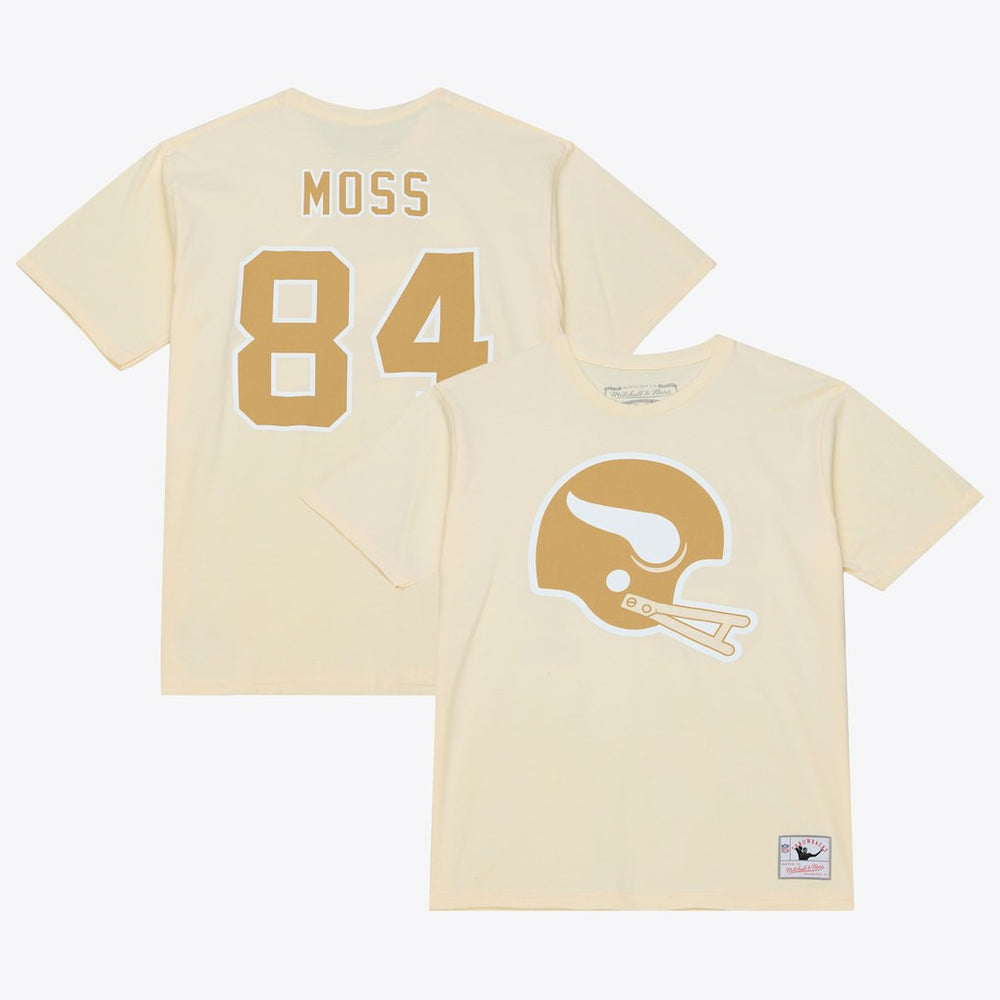 Mitchell & Ness Randy Moss Minnesota Vikings Sandman Name & Number T-Shirt Cream