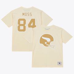 Mitchell & Ness Randy Moss Minnesota Vikings Sandman Name & Number T-Shirt Cream