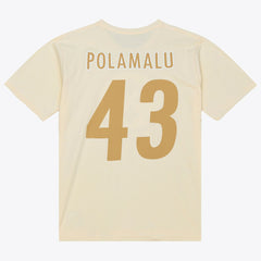 Mitchell & Ness Troy Polamalu Pittsburgh Steelers Sandman Name & Number T-Shirt Cream