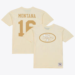 Mitchell & Ness Joe Montana San Francisco 49ers Sandman Name & Number T-Shirt Cream
